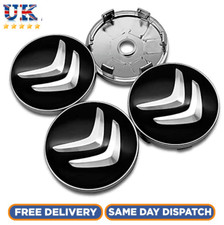 4x Citroen 60mm Alloy Wheel Centre Hub Caps in Black C1 C3 C4 DS3 Most Models UK