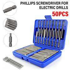 50pc Magnetic Screw Driver bit Set Extra Long Torx Hex Spline Star Pozi Security