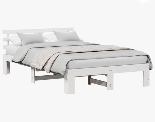 Solid pine wood double bed - double,