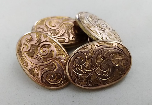 Antique cufflinks foliate - antique,