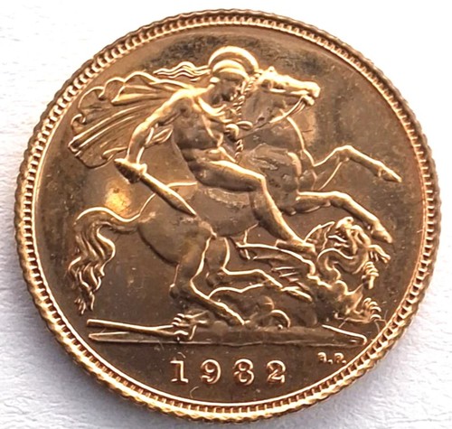 1982 gold half sovereign - uk,