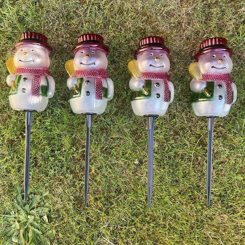 Vintage snowman lawn stake - x,