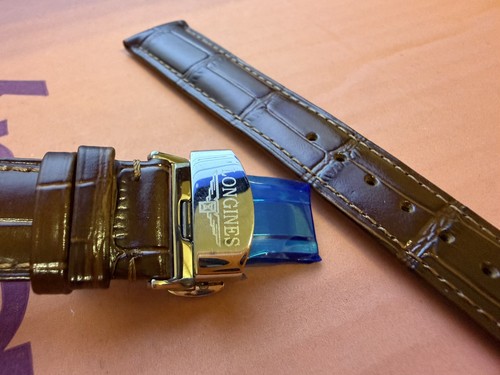 20mm longines watch brown croc - longines,