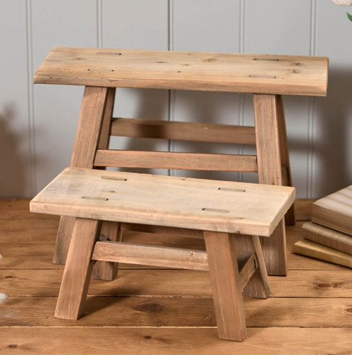 Wooden display stools sizes - display, stools,