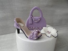 Edible Handmade Shoe, Handbag and Flower Fondant Sugar Paste Cake Topper