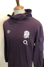 ENGLAND UMBRO RUGBY UNION HOODED SWEATSHIRT TOP SIZE MEDIUM PURPLE