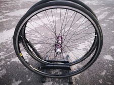 Chris King R45 in LTD edition Mauve/Purple Mavic Open Pro Clincher wheel set