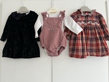 Baby Girls 3-6 Months Winter Outfit Bundle Dress Romper Tartan George F&F 