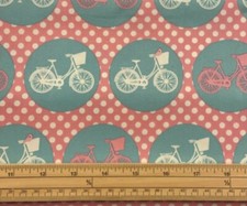 Fat Quarter Bicycle Spot Pink