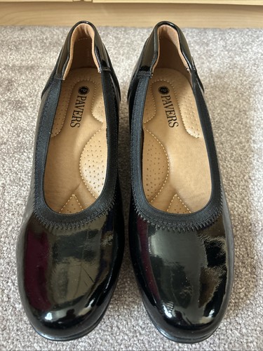 Pavers black leather patent - black,