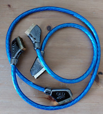 Two QED SQART SCART cables leads  1.0m and 0.5m Dual Screened Silver Reference