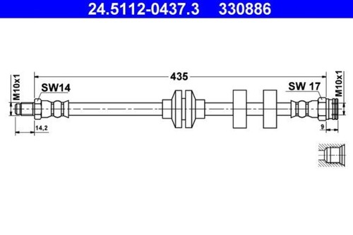 Brake hose ate - brake, alfa