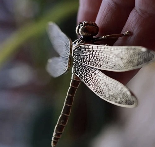 The brass statuette dragonfly - brass,