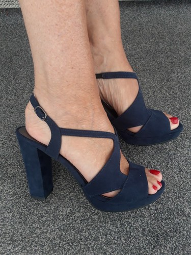 Tamaris ladies navy suede - tamaris,