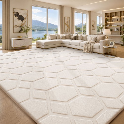 Large geometric cream area - large,