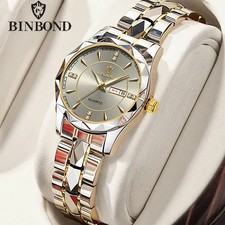 Ladies Luxury Quartz Watch Stainless Steel Waterproof Casual Wristwatch Boxed