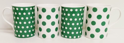 Green dots spots mugs set - &,