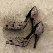 Snakeskin Peep Toe Stiletto
