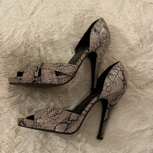 Snakeskin peep toe stiletto - toe,