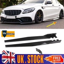 47" Gloss Black Side Skirts Extension Splitter For Benz C-Class W205 C205 AMG BT