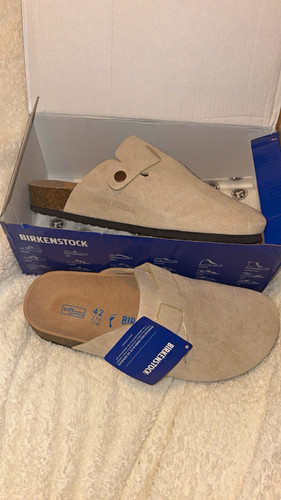 Birkenstock boston beige suede - birkenstock,
