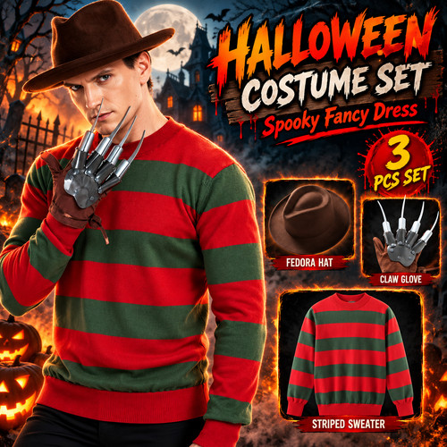 Men freddy krueger style red - freddy, &