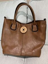 Bessie London Classic Button Tan Bag