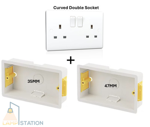 Gang double curved socket - gang,