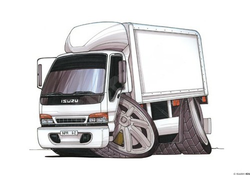 Truck white koolart cartoon - truck,