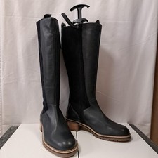 White Stuff Serena Leather Knee High Boot Dark Navy UK 7 [RRP £140]