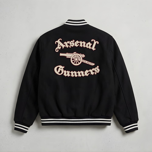 Arsenal black varsity jacket - arsenal,