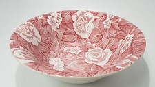 Vintage. Burleigh Victorian Pink Floral Chintz Salad Bowl 21.5cm VGC