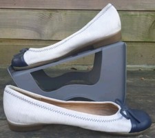 Aerosoles Becca Shoes Women's Size 5 Blue Patent Leather/White Bow Detail Front