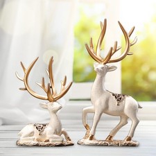 2 Pieces Reindeer Figurines
