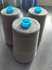 3 x 5000 Yards Grey Overlocking Sewing Machine Moon Polyester Thread Cones