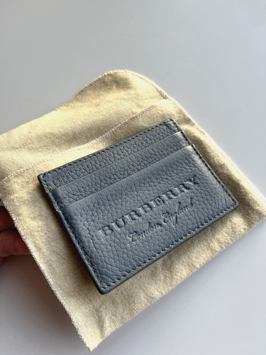 Burberry grey leather - leather, card