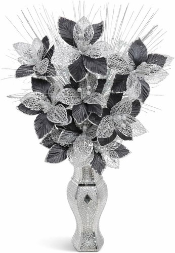 Black silver artificial - &,