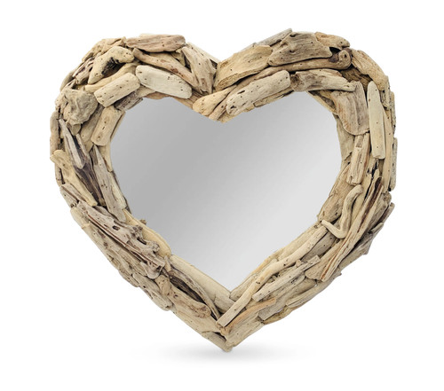 Heart mirror 50cm - 50cm,, teak