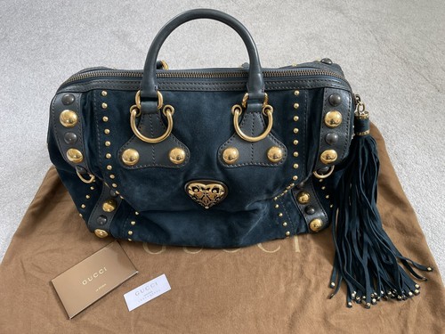 Gucci suede large babouska top - large,