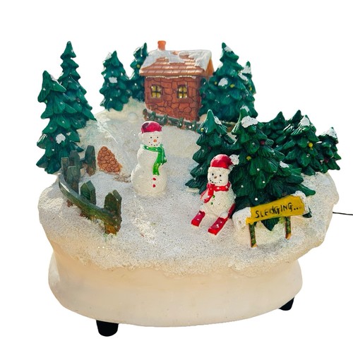 Snowman sledging fibre optic - fibre,