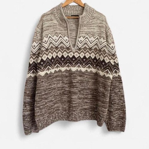 Vintage zip chunky knit - zip,