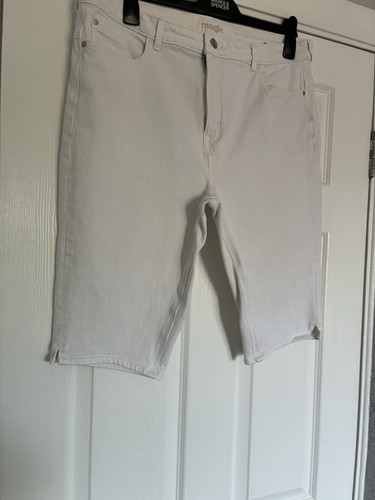Ladies white denim - denim, knee