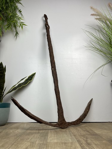 Antique iron boat - boat, anchor