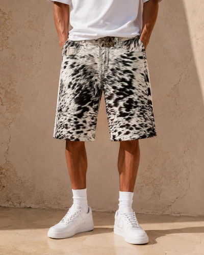 Dark brown white - white, cowhide