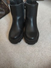 Girls Black Chelsea Boots Size