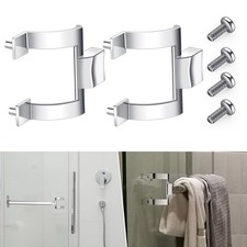 Shower Door Handle Brackets Zinc Alloy with Complete Screw Set for Replacement