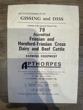 Sales Particular Cattle Gissing Farm Ltd 1980 Friesan and Hereford Dairy & Beef