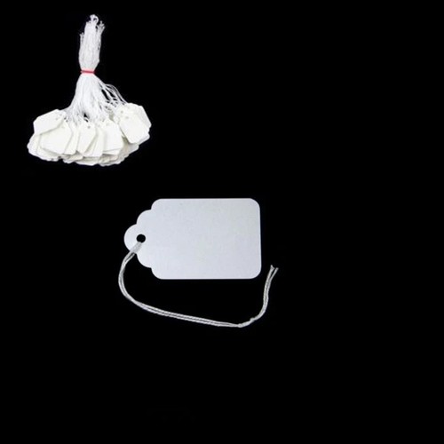 100 white strung tickets x - strung,