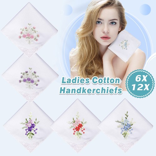 12pcs ladies handkerchiefs - 6/12pcs,