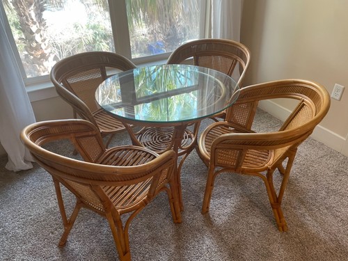 Bamboo cane dinning table - cane,